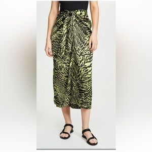 GANNI Green Printed Skirt